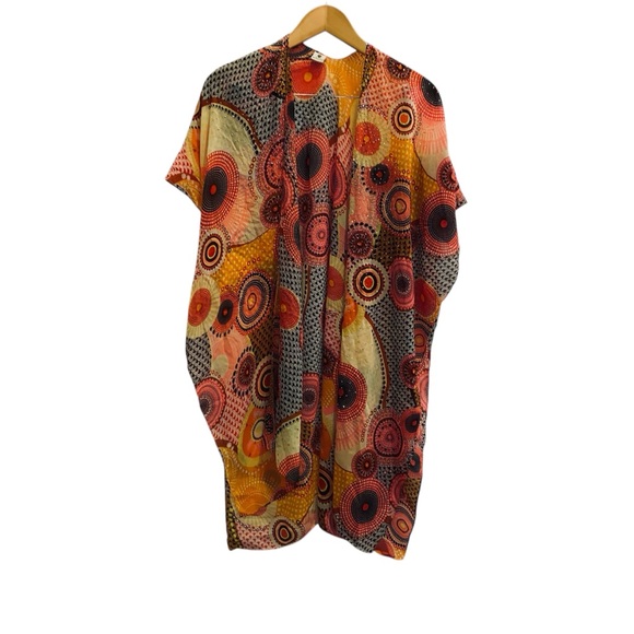 Jessica McClintock Jackets & Blazers - JESSICA MCCLINTOCK Wrap Shawl/Kimono abstract pattern w beading